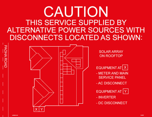 Solar Map Placard - 11" x 8 1/2" - Item #04-640