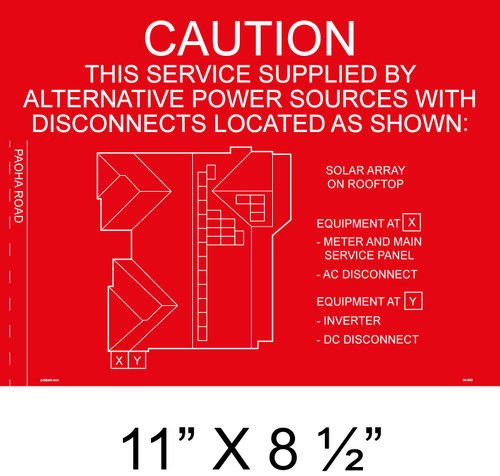 Solar Map Placard - 11" x 8 1/2" - Item #04-640