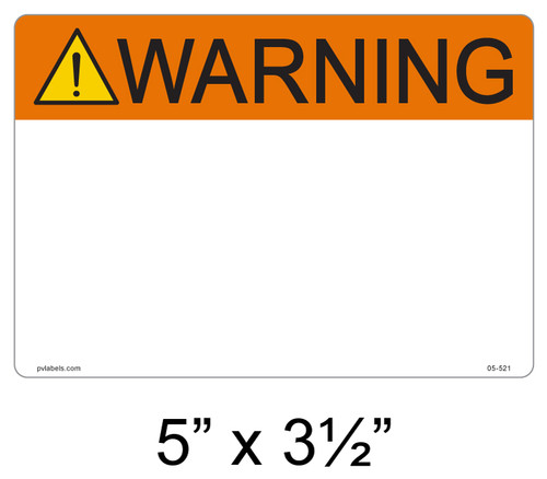 ANSI Warning Header Blank EZMake Labels CS417619