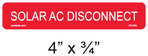 SOLAR AC DISCONNECT LABEL