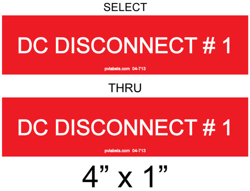 04-713 SOLAR DC DISCONNECT PLACARD