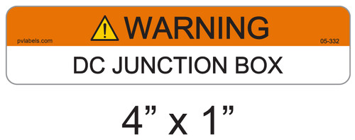 Warning DC Junction Box | PV Labels 05-332