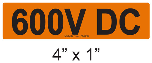 600V DC - PV Labels #30-030