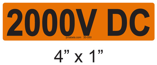 2000V DC - PV Labels #30-050
