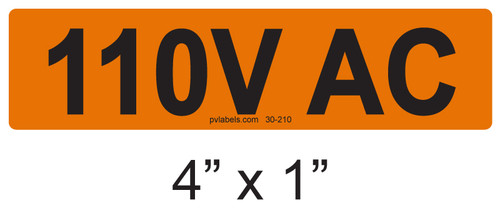 110V AC - PV Labels #30-210