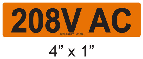 208V AC - PV Labels #30-218