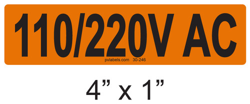 110/220V AC - PV Labels #30-246