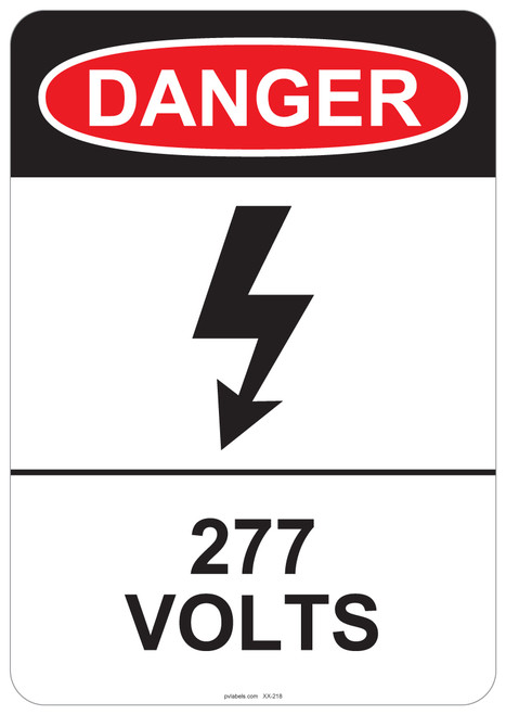 Danger 277 Volts, #53-218 thru 70-218