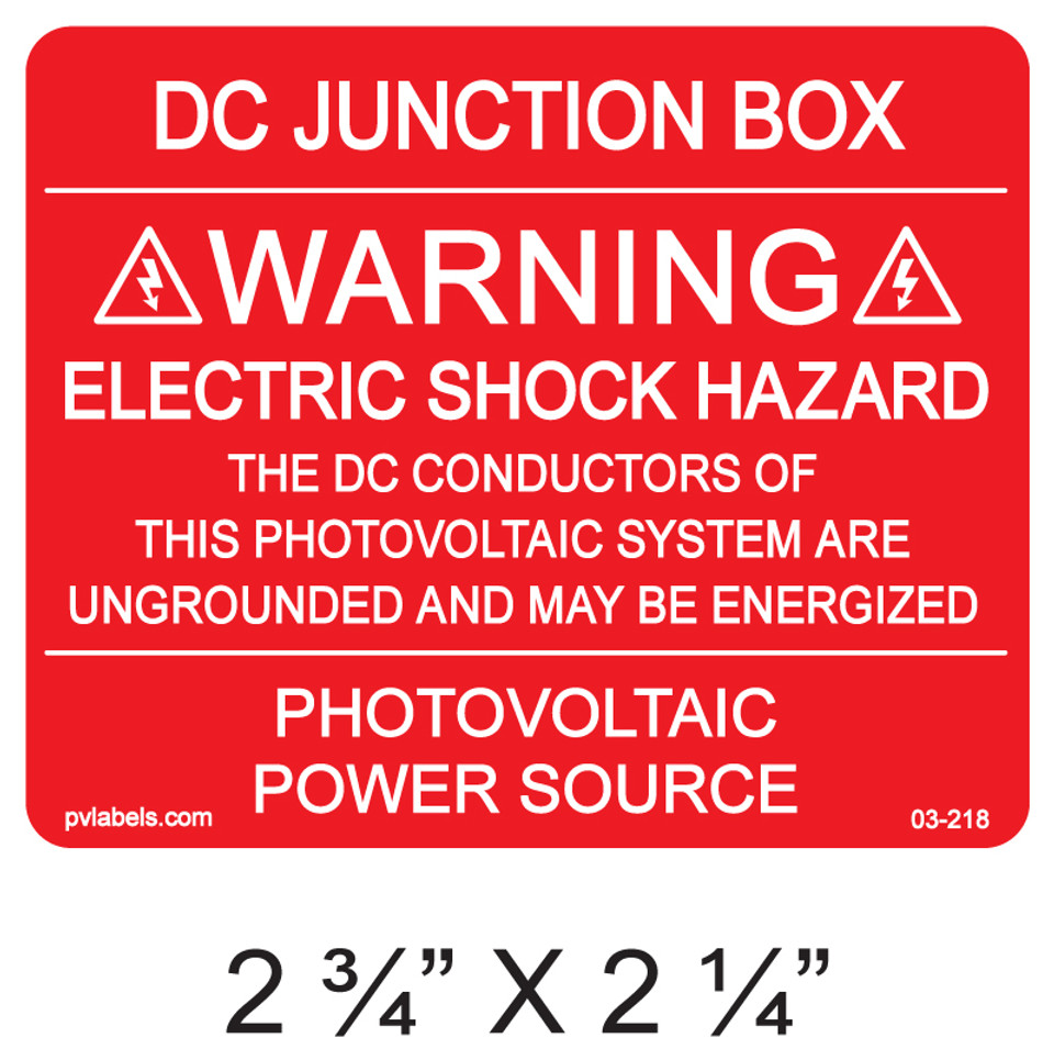05-232 | SOLAR LABEL - DC JUNCTION BOX WARNING NEC 2020
