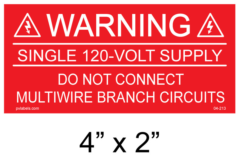 05-213 | SOLAR LABEL - WARNING - SINGLE 120 690.10(C) | PV LABELS