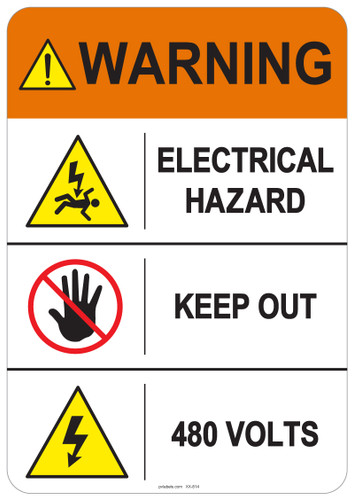 USA WARNING看板 53-814 | SOLAR LABEL - WARNING - (SHOCKED HUMAN) | PV LABELS