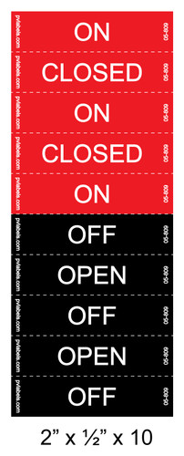 On Closed Off Open Identification (10 Per She | PV Labels 05-809