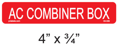 String Combiner Labels AC Combiner Box | PV Labels 03-339