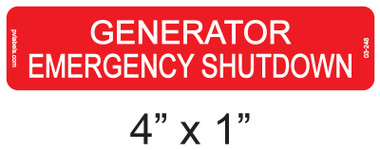 Generator Emergency Shutdown | PV Labels 03-248