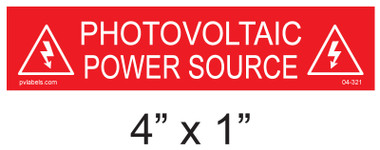 Another Power Source Sticker Photovoltaic Power Source | PV Labels 04-321
