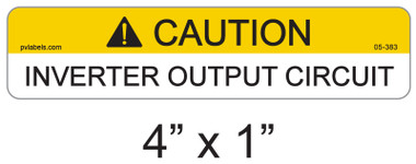 A Inverter Label Caution Inverter Output Circuit | PV Labels 05-383