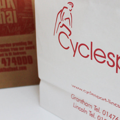 320x140x420mm 80gsm Brown / White Bags (Printed 1 Colour)