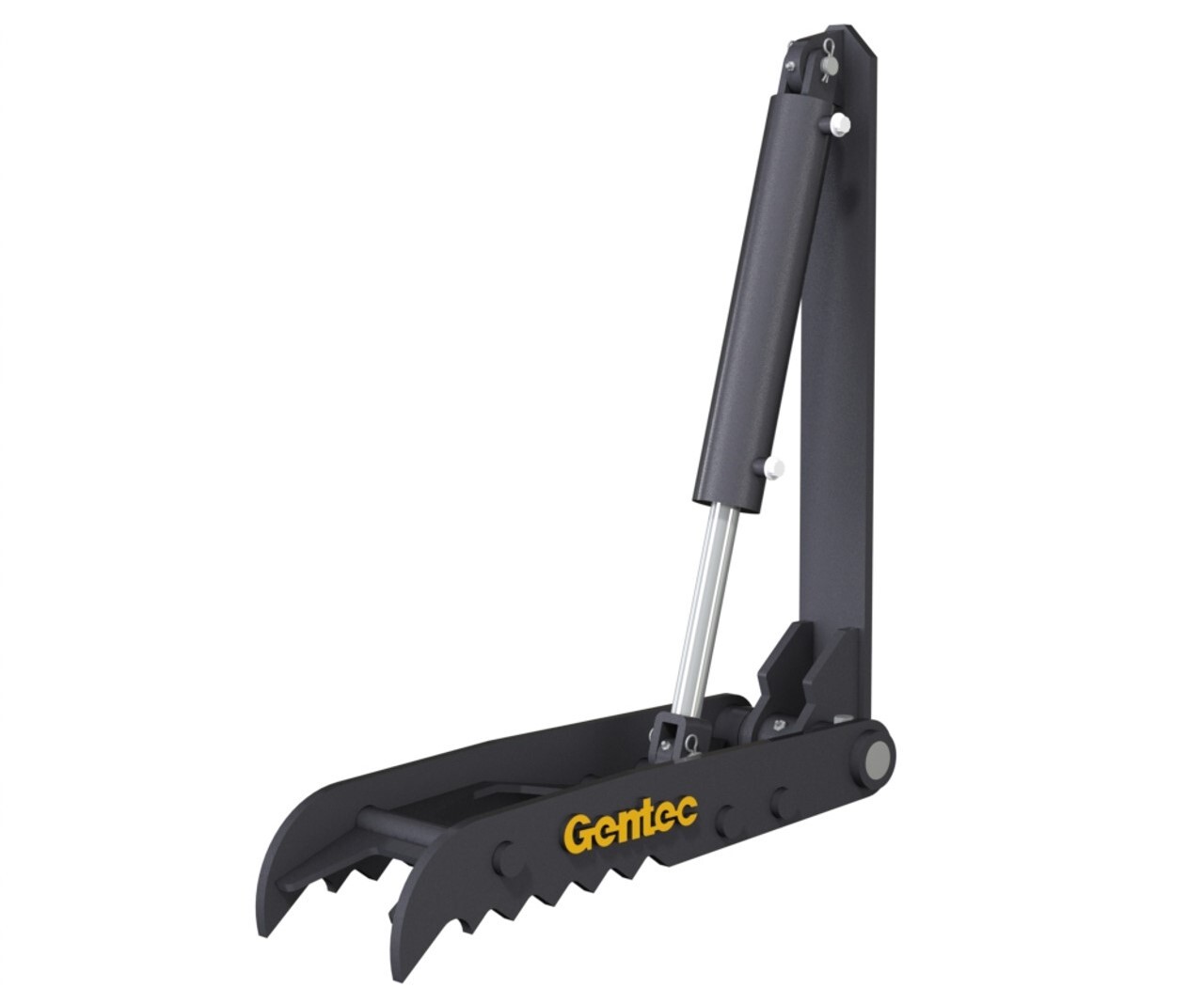 Hydraulic weld-on excavator thumb in use