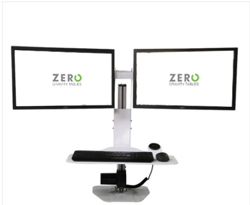 Dual Straight Cross Bar LCD Computer Monitor Mount - Zero Gravity