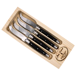 Jean Dubost 4 Cheese Knives Black in a Tray