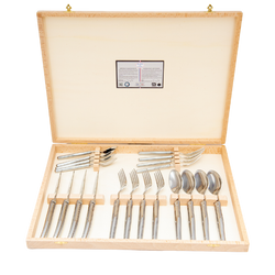 Jean Dubost 20pc Stainless Steel Flatware Set in Clasp Box