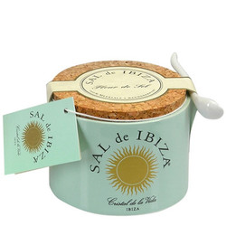 Sal de Ibiza Fleur de Sel in a Ceramic Jar with a Spoon 4.4oz