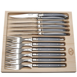 Jean Dubost 12 Pc Cutlery Set with Gray Handles