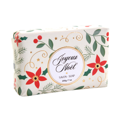 Orange-Cannelle Soap in Christmas Paper wrap.