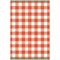 Red gingham cotton-linen tea towel featuring a classic French picnic-inspired check pattern with rustic countryside charm.