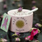 Sal de Ibiza in pink ceramic jar with rose.