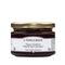 Candied black figs in clear jar.