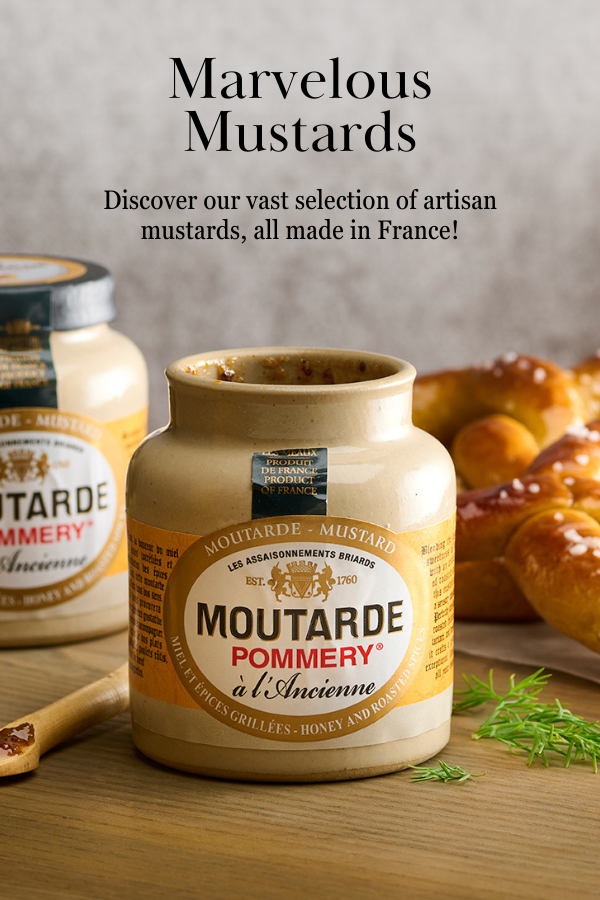 Spice up your dishes with our curated collection of gourmet mustards from Edmond Fallot, Pommery, Bornibus, L'Epicurien, and A L'Olivier. From classic flavors to bold blends, discover the tangy zest and rich depth that only the finest mustards can bring. Perfect for adding a touch of magic to any meal.
