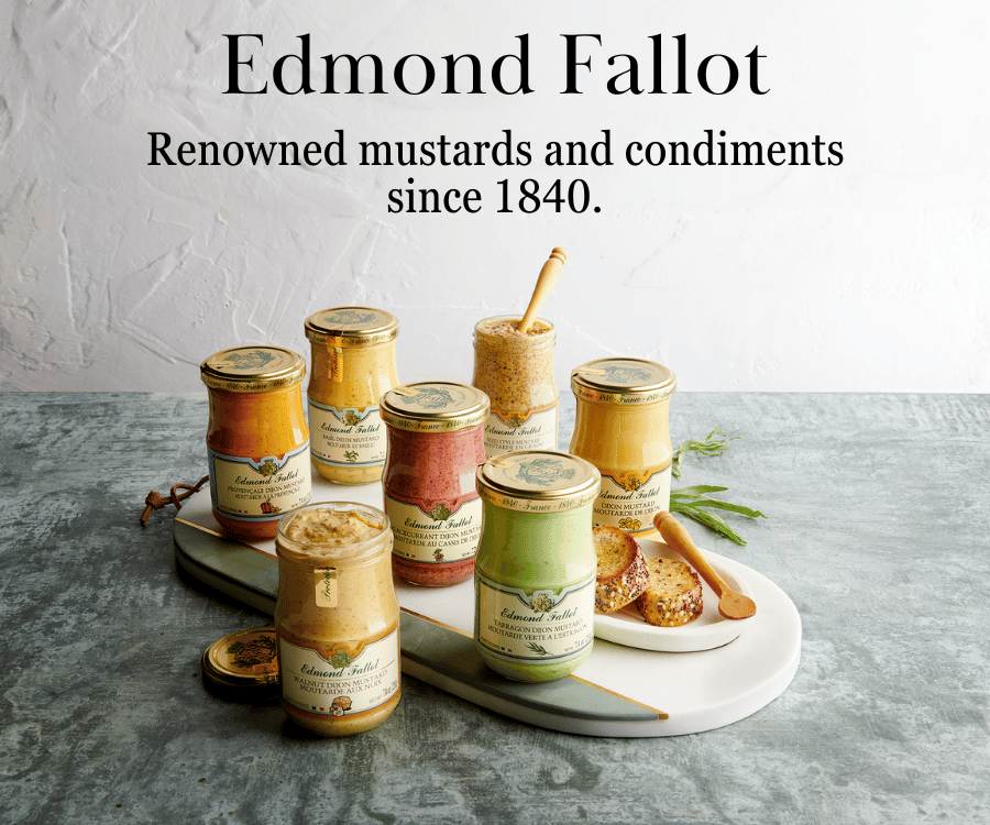 Discover wholesale Edmond Fallot, the celebrated French mustard maker, at The French Farm. Explore a variety of gourmet mustards and condiments to elevate your culinary offerings.