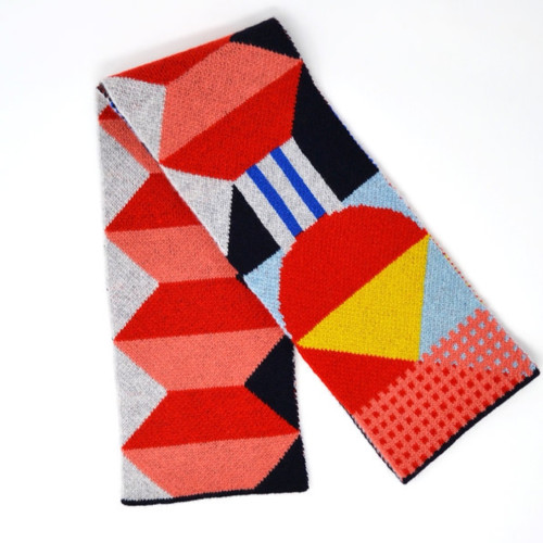 Playground Geometric Style Scarf by Scarlet Knitwear