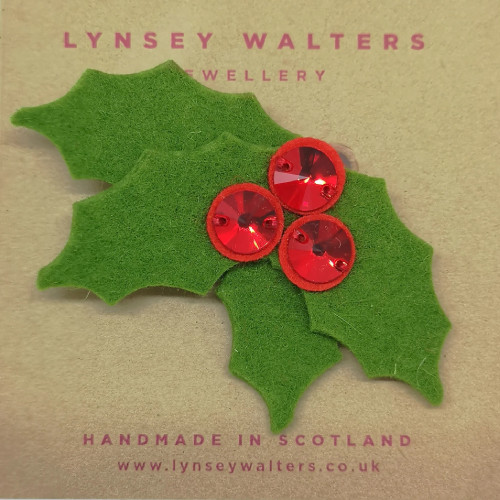 Sparkly Holly Brooch by Lynsey Walters