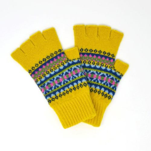 Fairisle Fingerless Gloves by Scarlet Knitwear