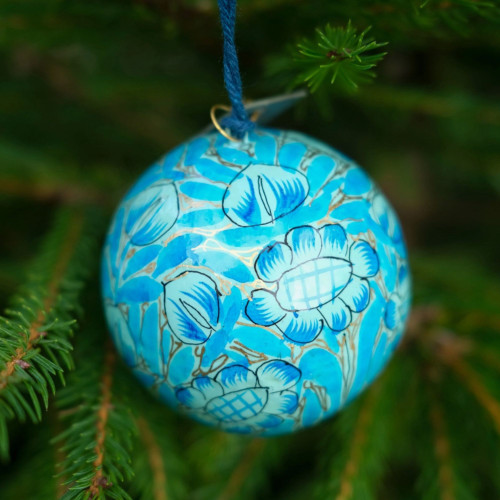 Sky Blue and Gold Bauble
