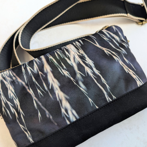 Velvet Cross body / Belt Bag - Stipa Grasses by Red Ruby Rose