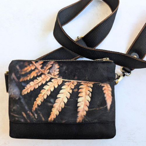 Fern Frond Velvet Cross body / Belt Bag by Red Ruby Rose