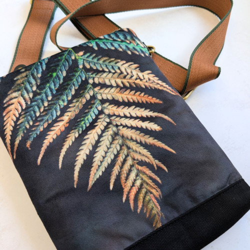 Fern Frond Velvet Shoulder Bag by Red Ruby Rose
