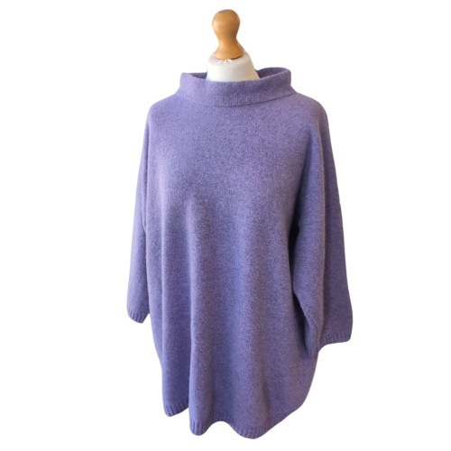 Longer Boxy Merino Sweater - Dahlia