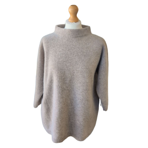 Longer Boxy Merino Sweater - Cobble