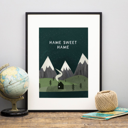 "Hame Sweet Hame" – Bothy & Mountain Scottish Art Print