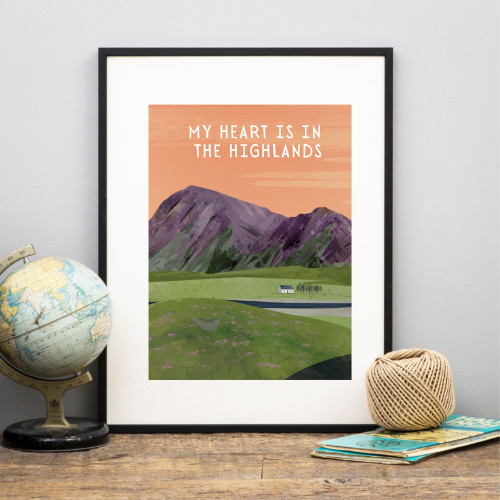 "My Heart is in the Highlands" – Scottish Landscape Print of Glencoe