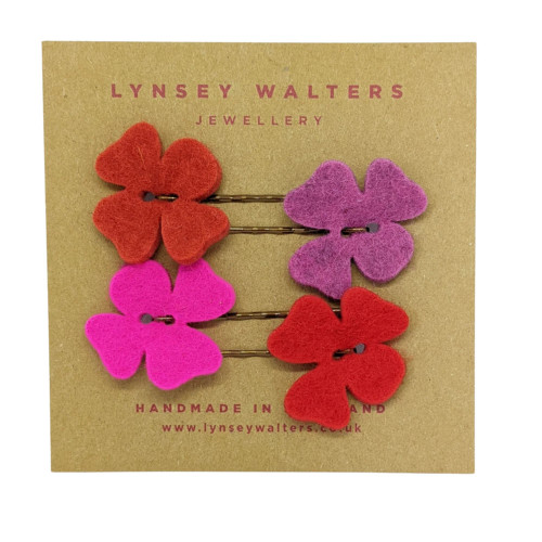 Felt Flower Hair Slides by Lynsey Walters