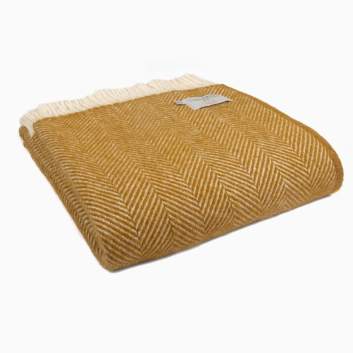 Fishbone Design Wool Throw