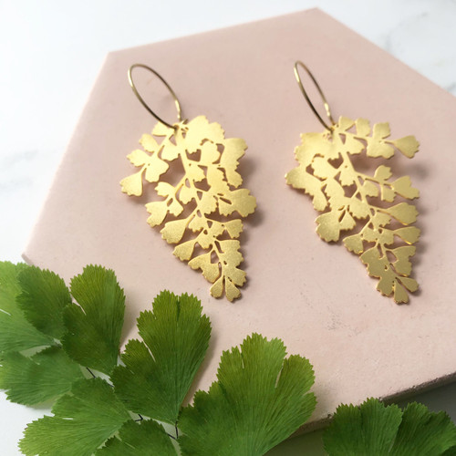 Maidenhair Fern Earrings by Mica Peet