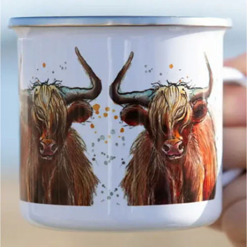 Highland Cow Enamel Mug