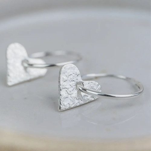 Silver Charm Hoops