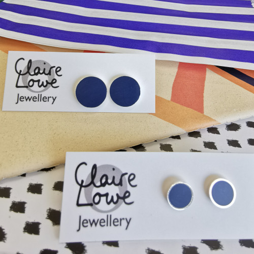 Navy Resin Studs by Claire Lowe